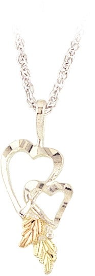 Black Hills Gold Sterling Silver Double Heart Necklace
