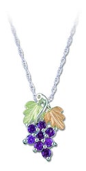 Black Hills Gold & Silver Ladies Amethyst Grape Cluster Necklace
