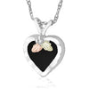 Black Hills Gold Silver Onyx Heart Necklace (2MRLPE3688)