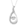 White Gold Tear Drop Glimmer Diamond Necklace (WHPD20109)