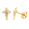 Black Hills Gold Baby's Cross  Earrings (2G374)