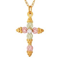 Black Hills Gold Cross Diamond Necklace (GLM620X)