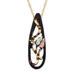 Black Hills Gold Black Powdered Necklace / Earrings