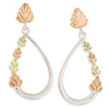 Black Hills Gold Silver Leaf Dangle Earrings