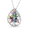Black Hills Gold Silver Family Tree Necklace - 2 to 8 stones (MR20345)