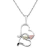 Black Hills Gold Silver Heart Necklace (2MR2559)