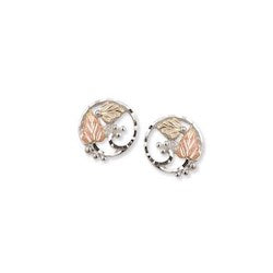 Black Hills Gold Silver Leaf Earrings