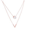 Rose Plated Sterling Silver CZ Layered Necklace (SESP837RPV)