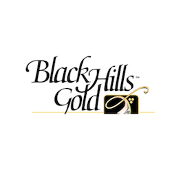 Black Hills Gold Onyx Heart Earrings