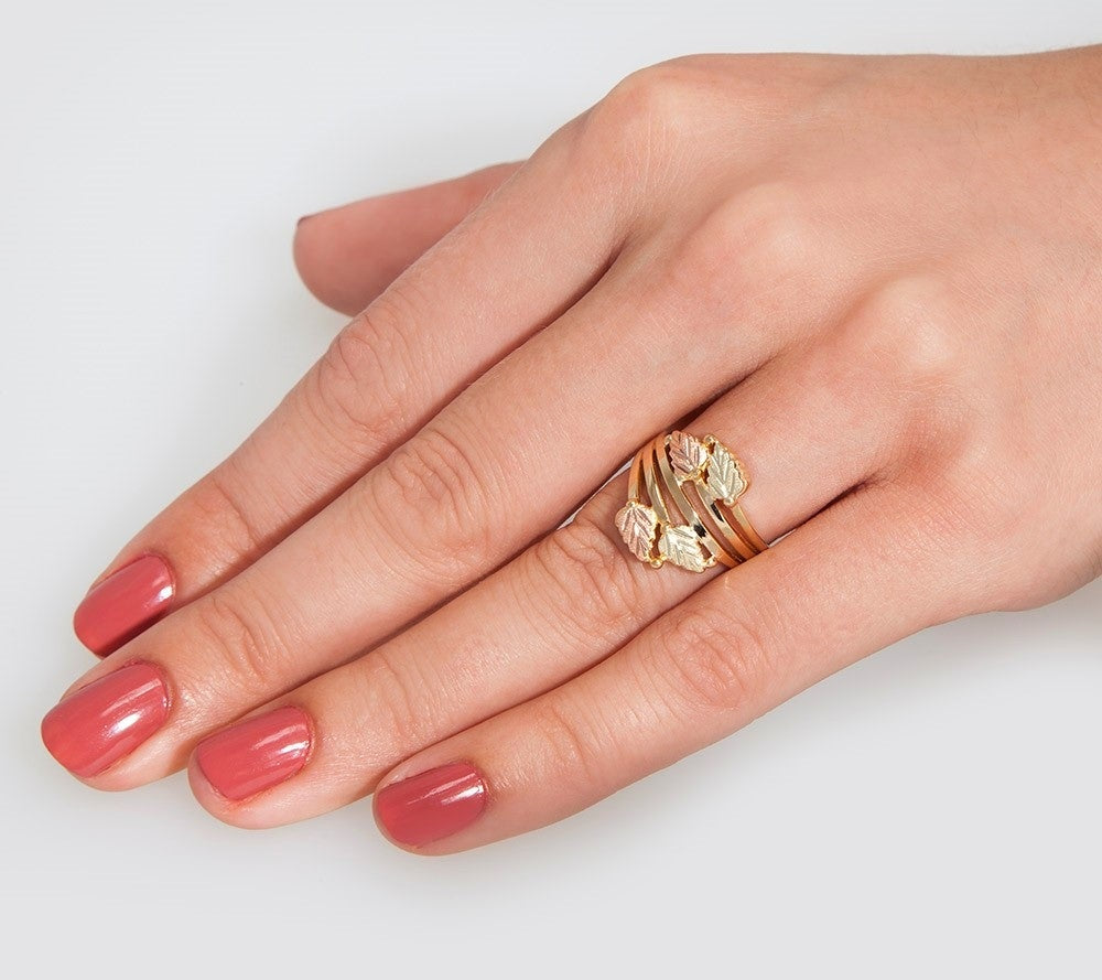 Black Hills Gold Sterling Silver Leaf Ring