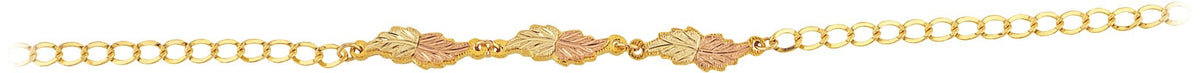 Black Hills Gold or Sterling Silver Leaf Bracelet
