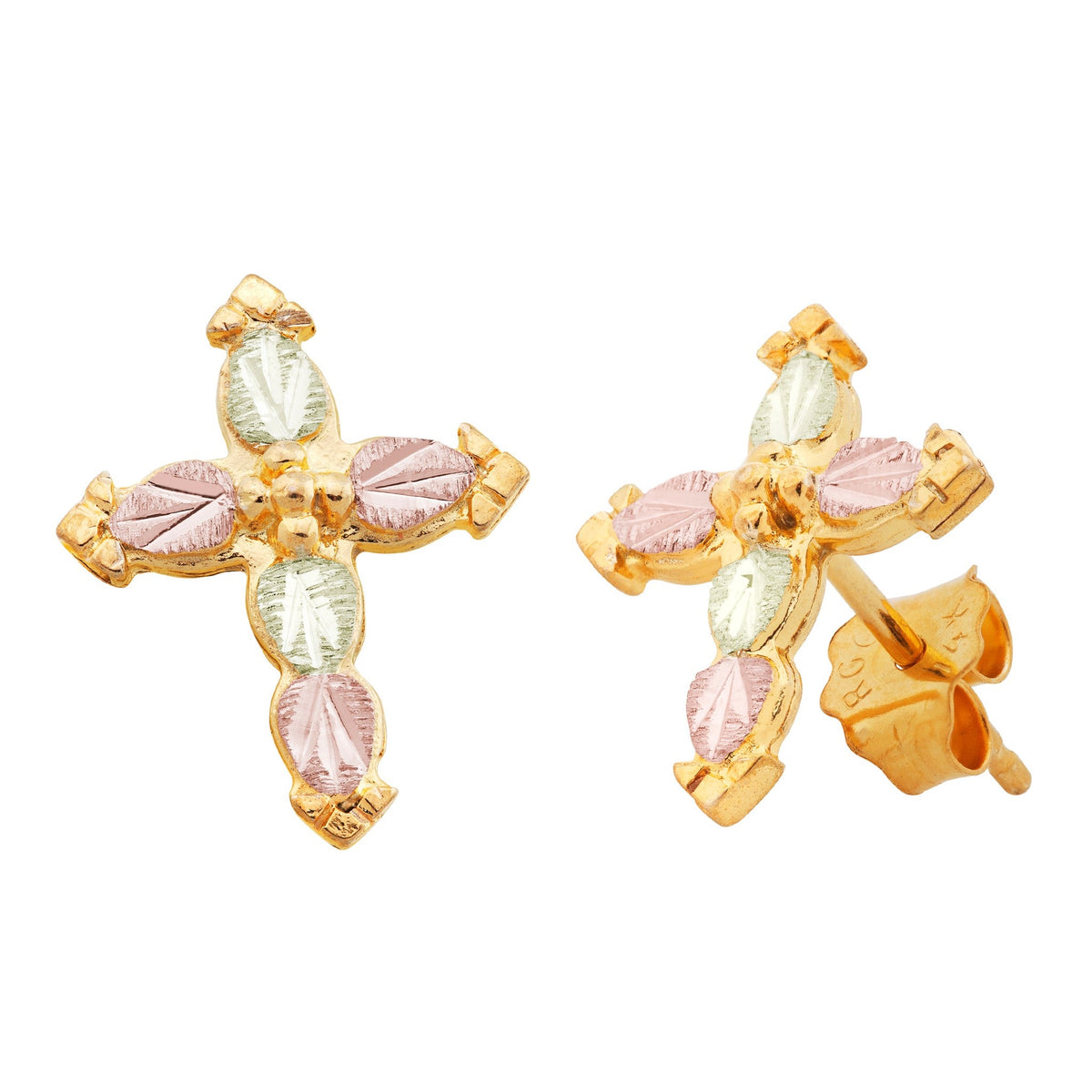 Black Hills Gold Cross Earrings