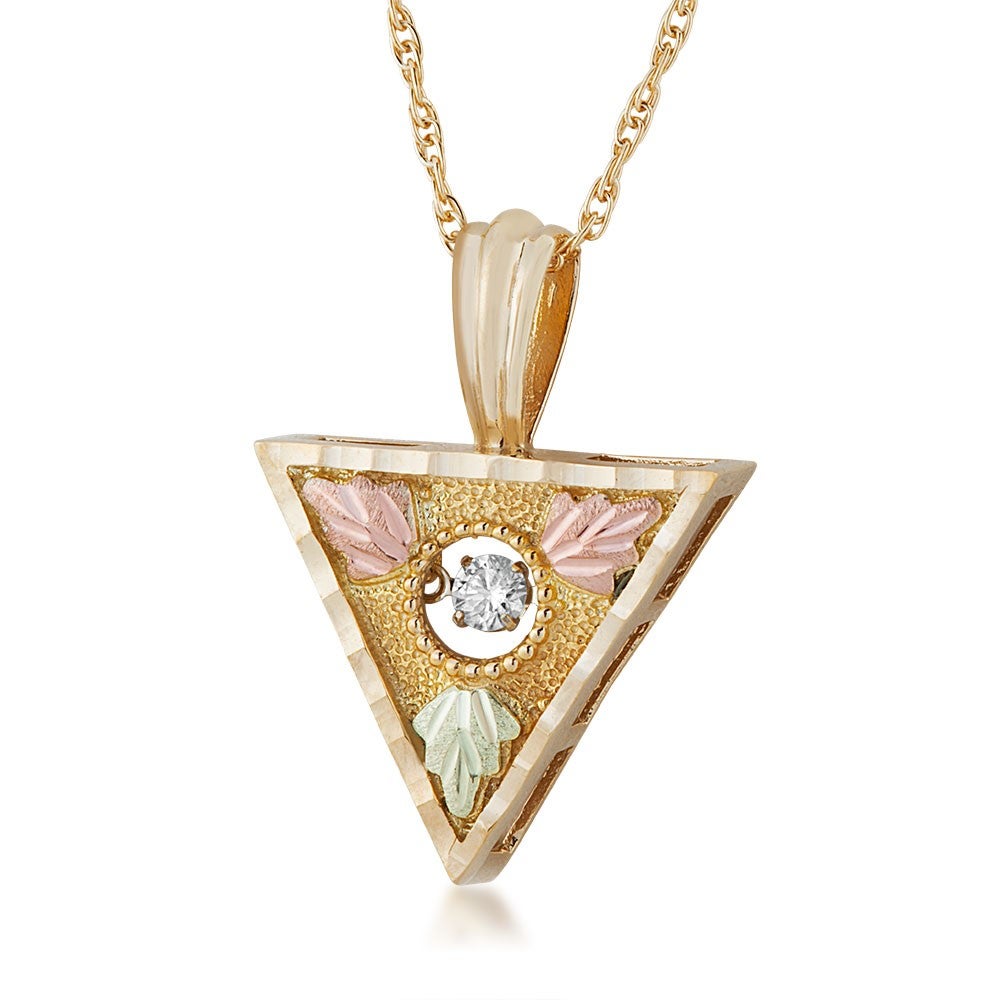 Black Hills Gold Glimmer Diamond Triangle Necklace CLOSEOUT