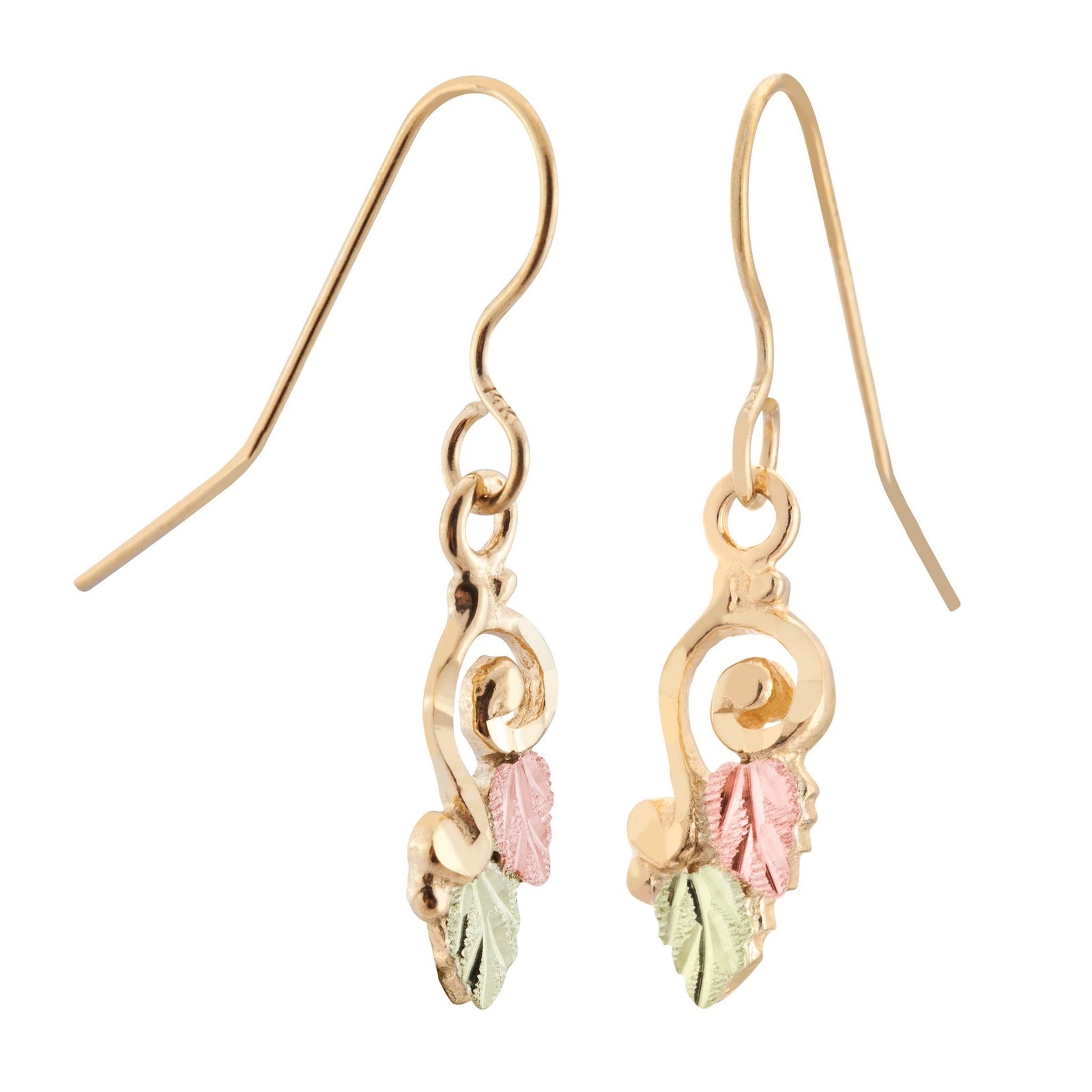 Black Hills Gold or Silver Leaf Necklace and Earrings