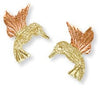 Black Hills Gold Hummingbird Stud Earrings (GLER545)