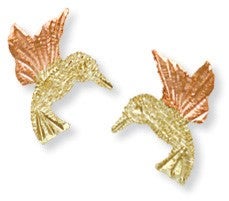 Black Hills Gold Hummingbird Stud Earrings