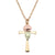 Black Hills Gold Rose Cross Necklace