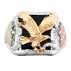 Black Hills Gold Men's Gold or Silver Onyx Eagle Ring (G1310OX / MR1310OX)