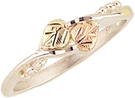 Black Hills Gold Silver Ladies Leaf Ring