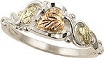 Black Hills Gold Silver Leaf Ring