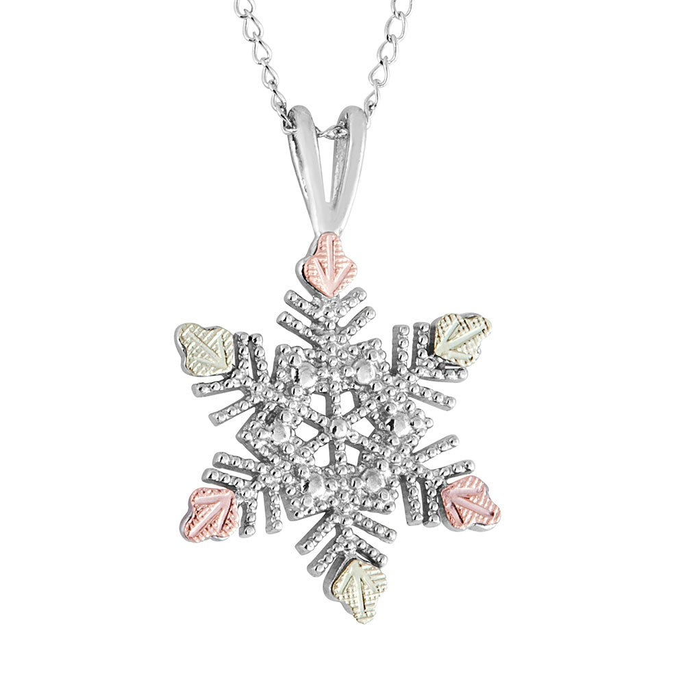 Black Hills Gold Sterling Silver Snowflake Necklace