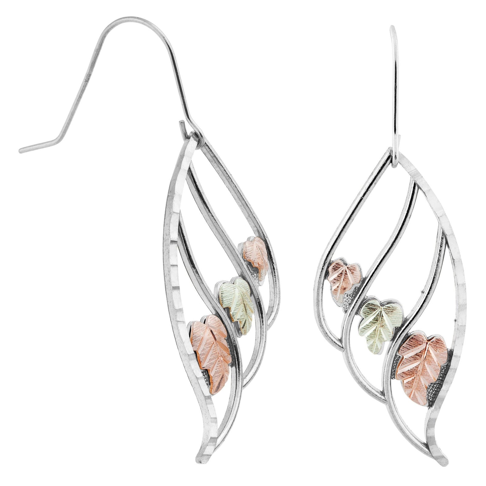 Black Hills Gold Dangle Leaf Earrings