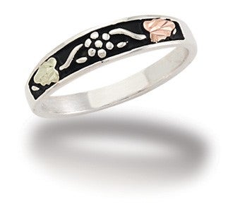 Black Hills Gold and Silver Antiqued Ladies Band