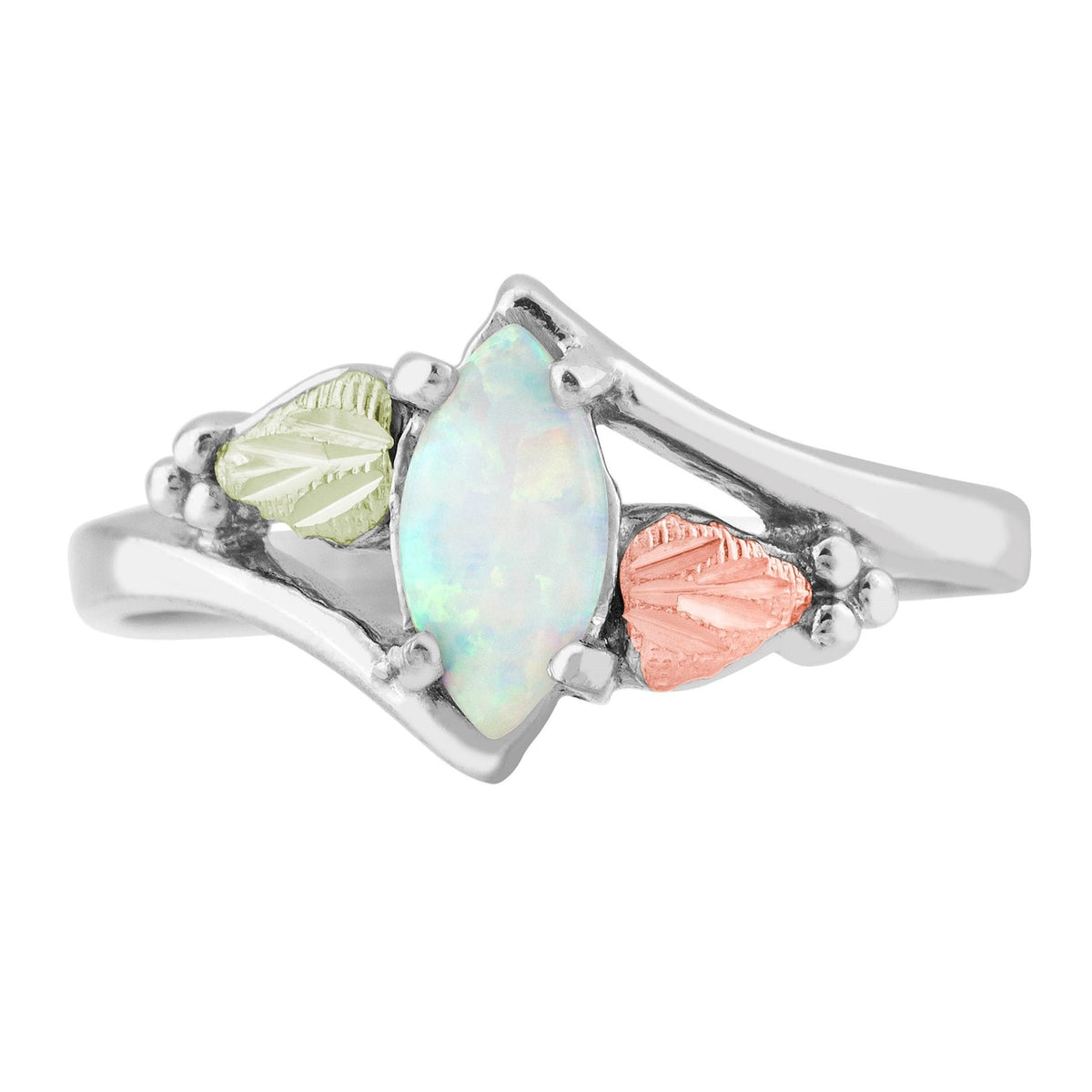 Black Hills Gold Silver Opal Ring