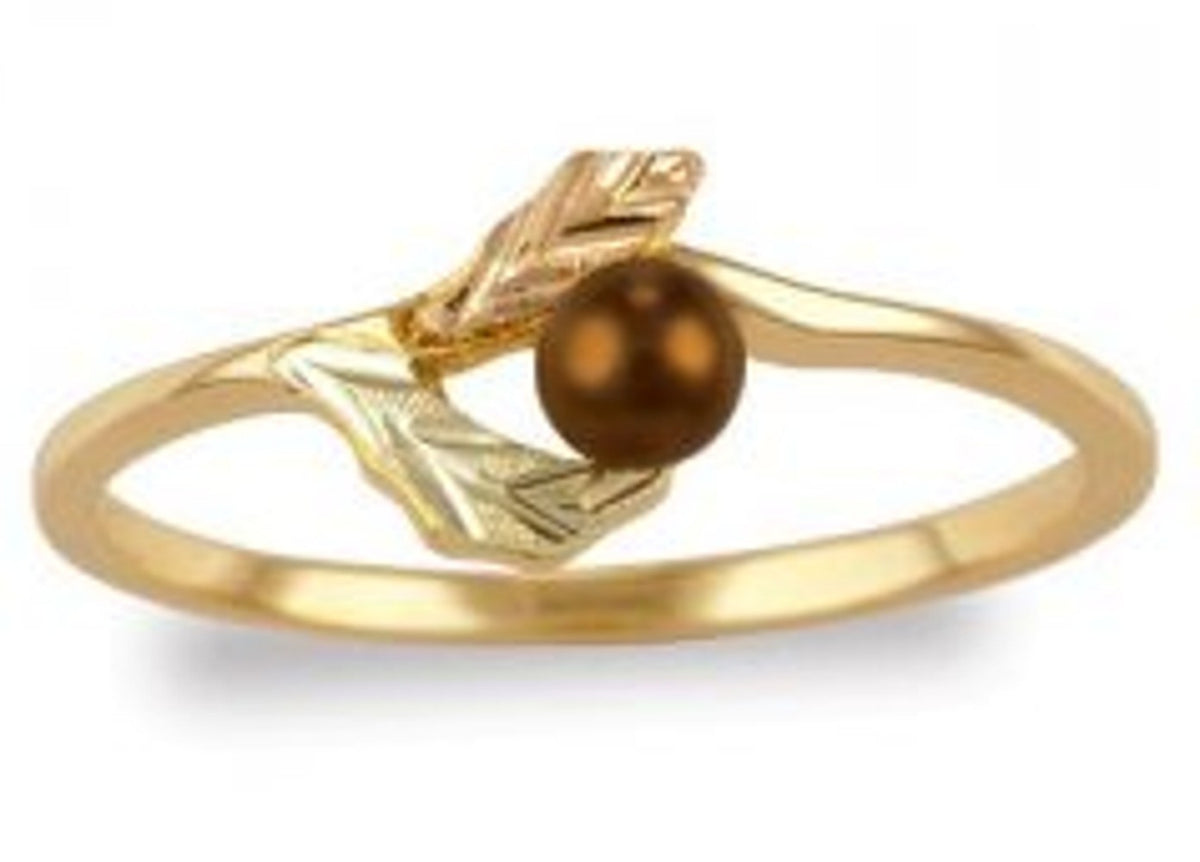 Black Hills Gold Chocolate Pearl Ring