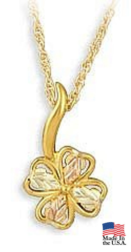 Black Hills Gold Four Leaf Clover Necklace