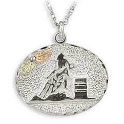 Black Hills Gold Silver Barrel Racer Necklace