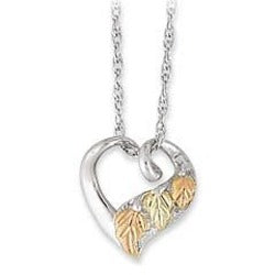 Black Hills Gold Silver Heart Necklace
