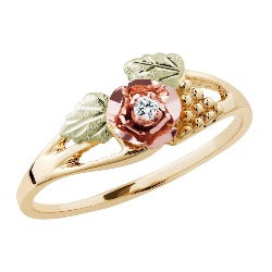 Black Hills Gold Diamond Rose Ring