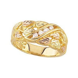 Black Hills Gold Ladies Gold Diamond Band