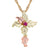 Black Hills Gold Rose, Diamond, or Ruby Cross Necklace