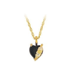 Black HIlls Gold Onyx Heart Necklace