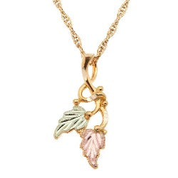 Black Hills Gold Silver Leaf Necklace (MR2258 / G2258)