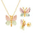 Black Hills Gold Butterfly Necklace and Earrings