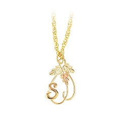 Black Hills Gold Or Sterling Silver Initial Necklace