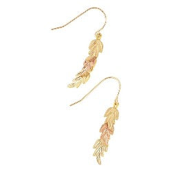 Black Hills Gold Feather Earrings