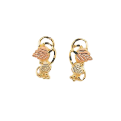 Black Hills Gold or Sterling Silver Leaf Earrings (G3708 / MR3708)