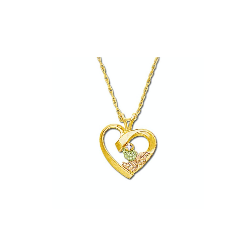 Black Hills Gold Heart Necklace with Diamond