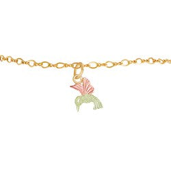 Black Hills Gold Hummingbird Ankle Bracelet