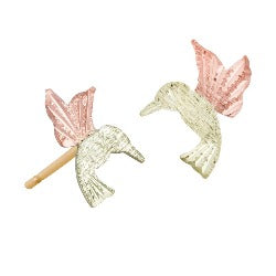 Black Hills Gold Hummingbird Stud Earrings