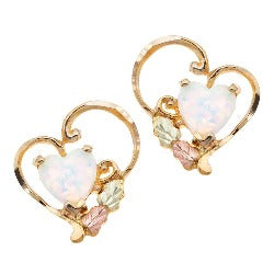 Black Hills Gold or Sterling Silver Heart Opal Necklace or Earrings (2MRLPE628 / 2GLPE628 / GLER628P / MRLER628P)