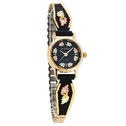 Black Hills Gold Ladies Black Powder-Coated Watch