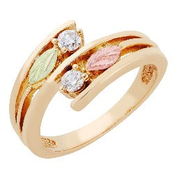 Black Hills Gold or Silver Double Diamond Ring (GLLR1949X / WGLLR1949X  / MRLLR1949X)