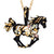 Black Hills Gold Black Powder Coated Horse Necklace