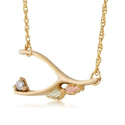 Black Hills Gold Wishbone Diamond Necklace