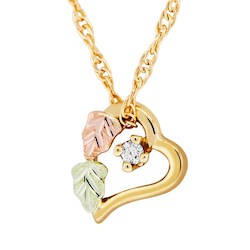 Gold Heart Diamond Necklace (2GSD20237D)